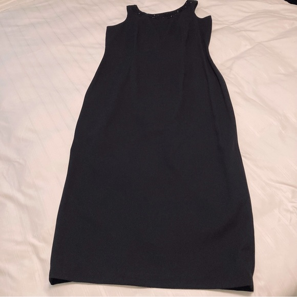 Carole Little Classic Black Maxi Embellished Dress With Stunning Plunging Back - Picture 7 of 11